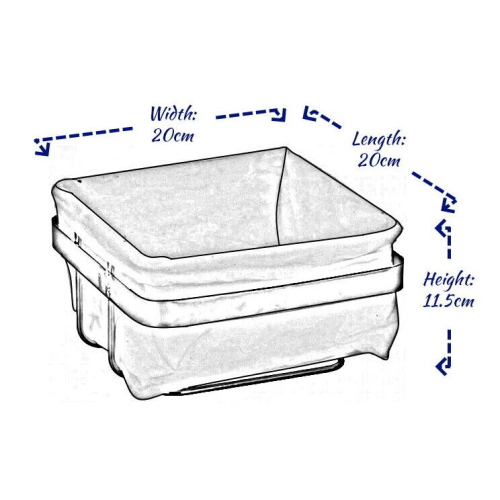 Alpina Bread Basket Food Serving Storage Hamper Metal White Fabric Square 2