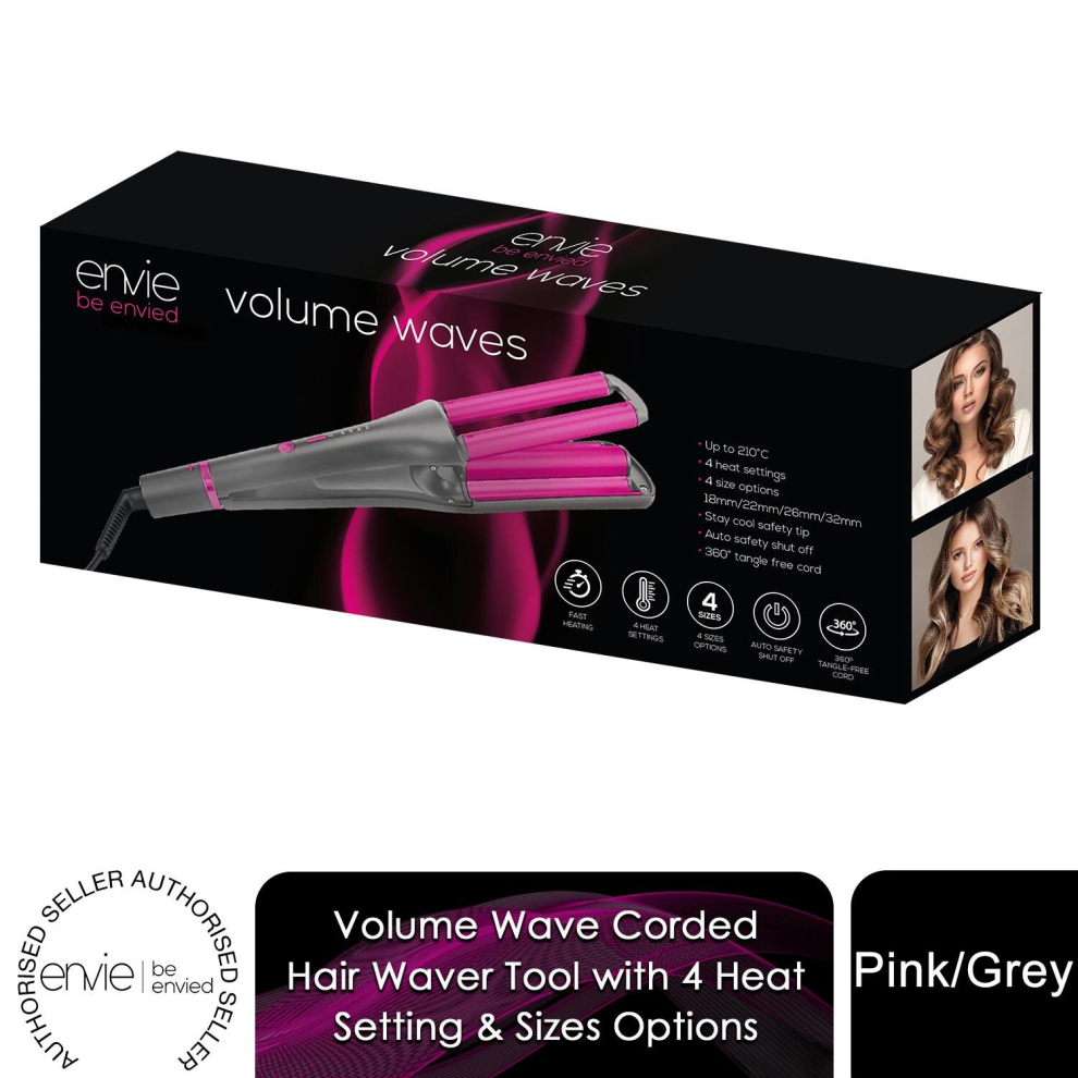 Envie Volume Wave Corded Hair Waver Tool with 4 Heat Setting