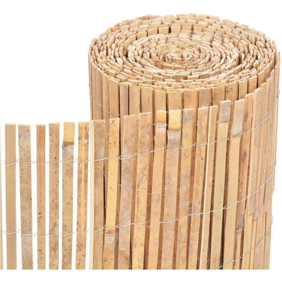 (Bamboo Slat Fence Garden Screening H 1m x W 4m	) Bamboo Garden Slat Screening Roll