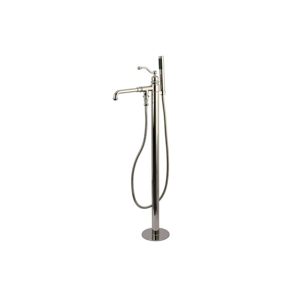 English Country English Country Single Handle Freestanding Roman Tub Filler With Hand Shower, Polished Nickel 780475793170