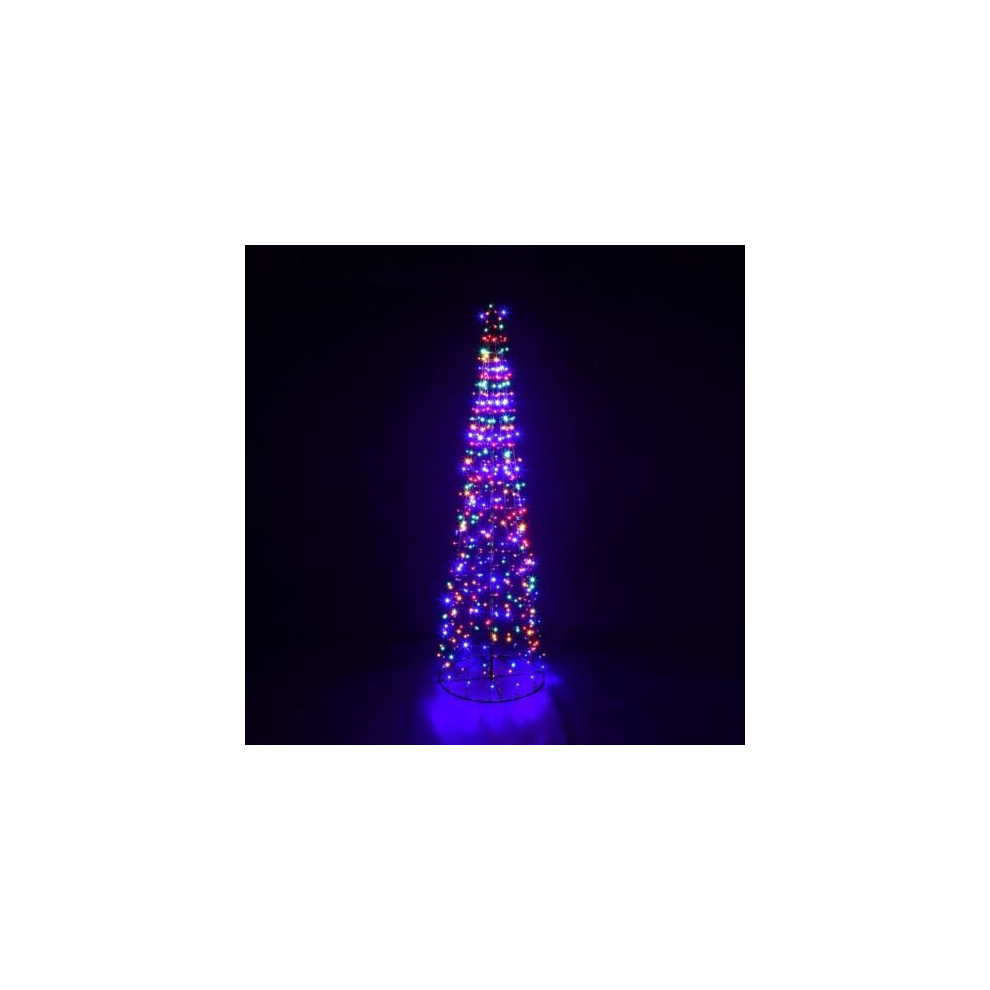 (Multicoloured, Not Specified) Christmas Xmas Led Star Cone Tree Lights Decoration Indoor & Outdoor 5ft 6ft 7ft