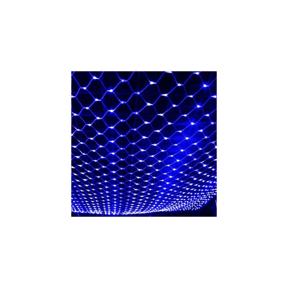 (Blue, Not Specified) 6x4M LED Net Lights Mesh Outdoor Curtain Christmas Fairy String Lights Mains UK