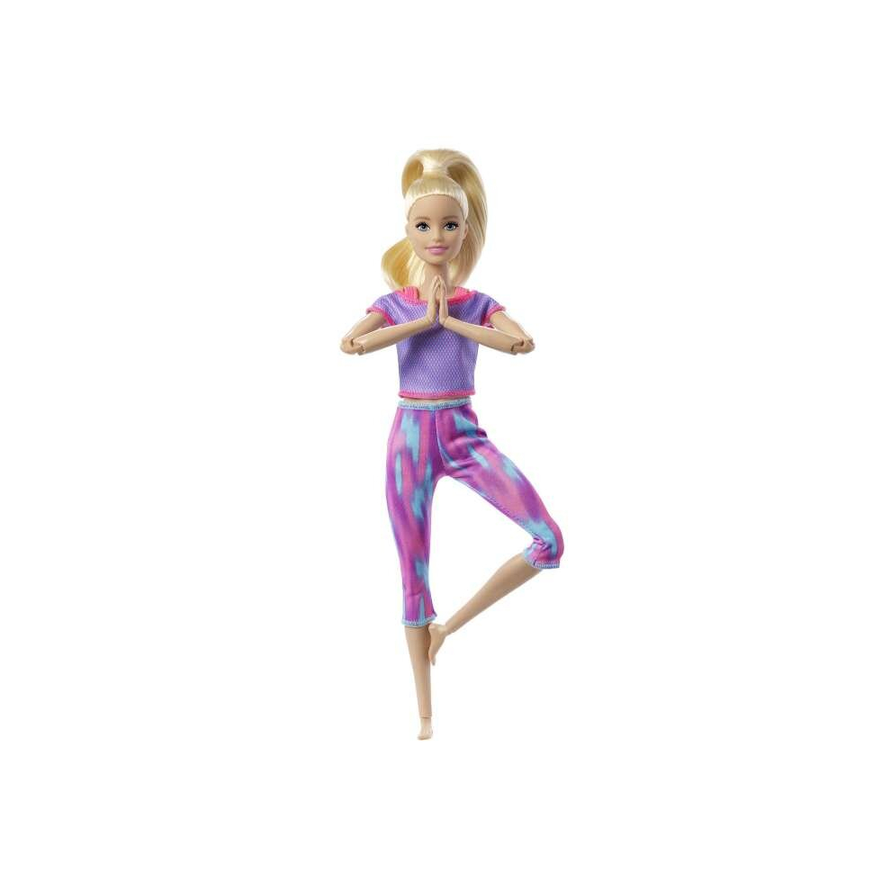 (Purple) BARBIE Made To Move Dolls Yoga Fashion Outfit Doll