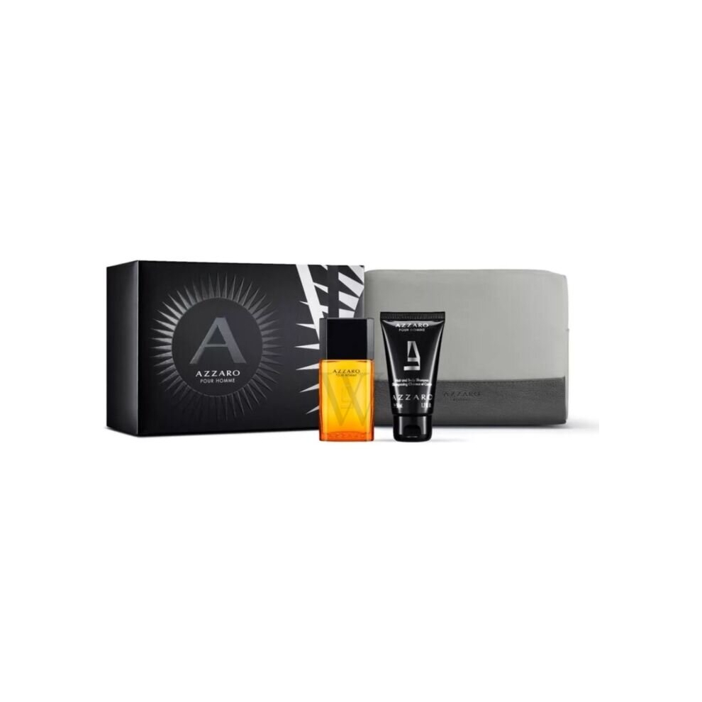 Azzaro Men / Azzaro Set EDT Spray 1.0 oz, Shampoo 1.7 oz, Toiletry Bag