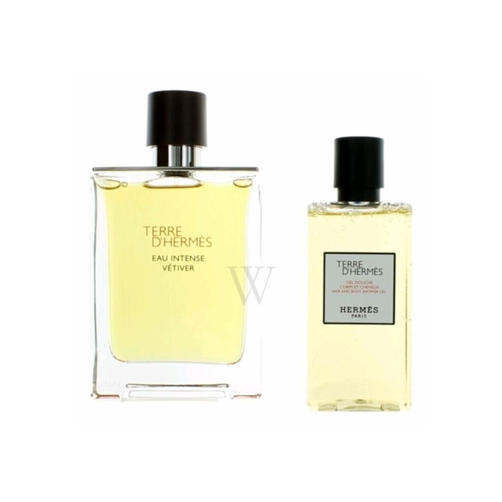 Terre D'Hermes Eau Intense Vetiver 3.4 oz EDP spray+ 2.8 gel Men's Set