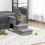 3 Step Stairs Dog Steps Bed Cat House Storage Boxes Sofa Pet Climb Grey 2