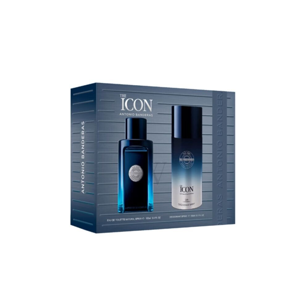 Antonio Banderas The Icon 2 Piece Gift Set: 100ml EDT Spray - Deodorant Spray 150ml