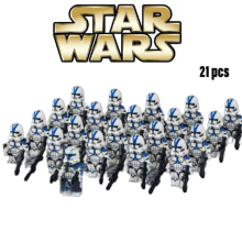 21pcs Star Wars 501st Building Blocks Clone Troopers Minifigures Kid Toys