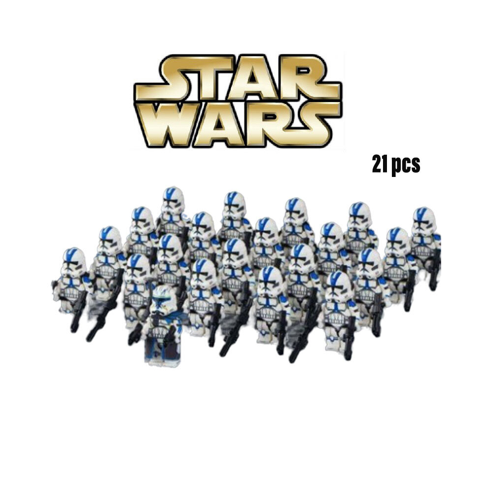 21pcs Star Wars 501st Building Blocks Clone Troopers Minifigures Kid Toys