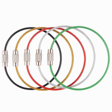 5PC Different Stainless Steel Wire Keychain Cable Key Ring Chains For Outdoor Hiking Style GM332