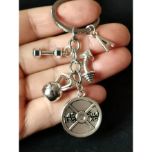 A-Z Letters Accessories Keychain Mini Dumbbell Disc Dumbbell Fitness Keychain Gift Coach Souvenir