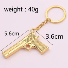 Gun pendant keychain Gun Model keyring punk hiphop men key holder Jewelry Souvenirs Gift