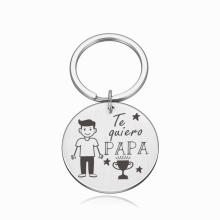 Fathers Dad Birthday Gift Te Quiero PAPA Keyring Daddy Fathers Keyrings Men Father Party Gift for Men Car