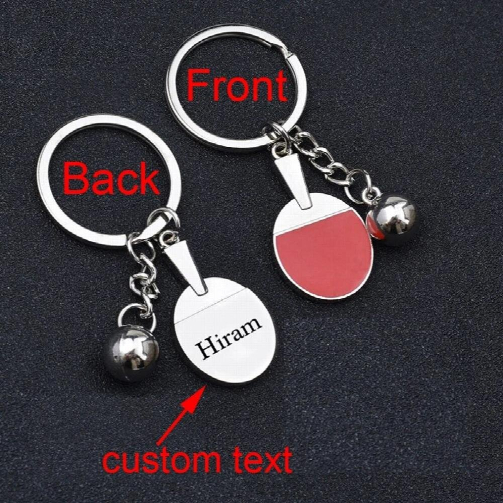 Text Engraved On The Back Key Rings Table Tennis Souvenir Table Tennis Keychain 885668712355