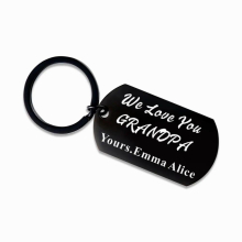 Grandpa Gift Personalized From Granddaughter, We Love You Grandpa Keychain for Grandpa Birthday, Grandfather Fathers Gift