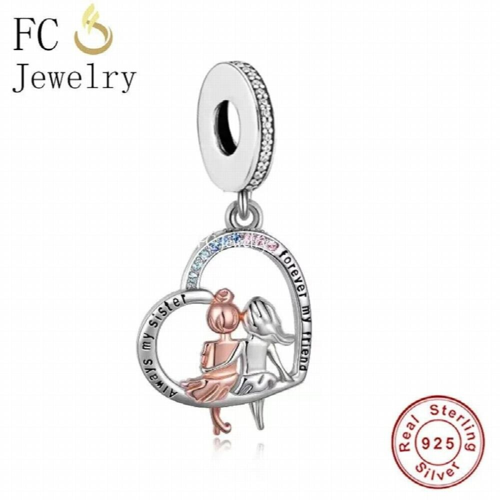 Jewelry Fit Charm Bracelet 925 Silver Always My Sister Forever My Bead For Making Women Sisters Gift Berloque Multicoloured
