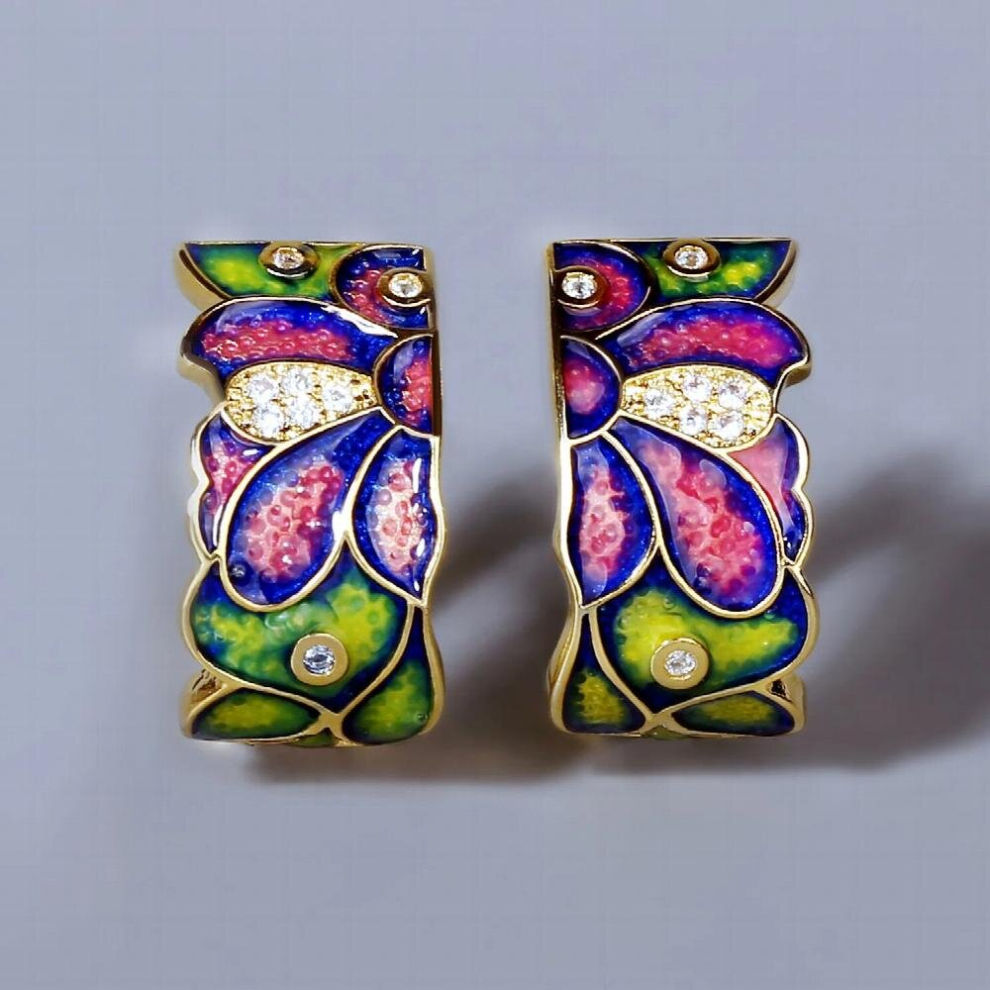 Vintage Temperament Flower Earring Enamel Ink Daisy Ladies 925 Silver Earrings To Attend The Party Jewelry-image-OPC-PCVSGCC-NEW