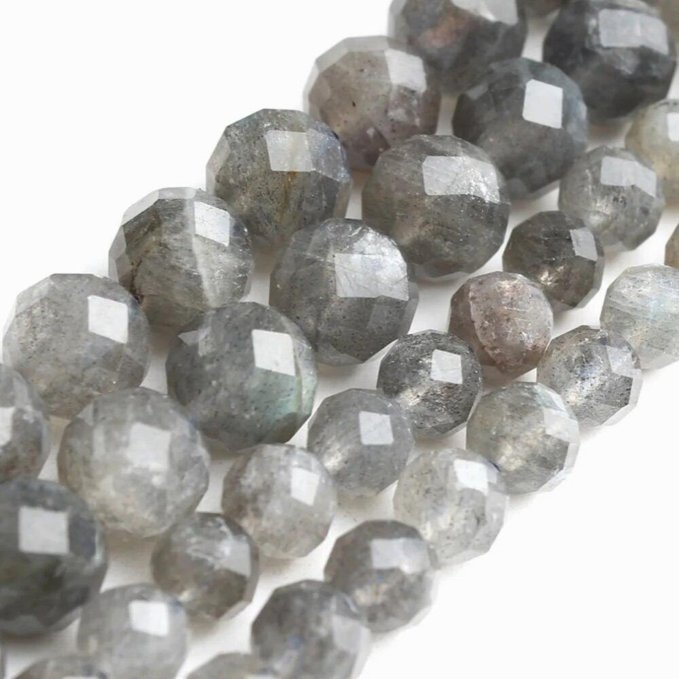 6 8mm 7.5 Natural Grey Faceted Flash Labradorite Gemstone For Jewelry Making Loose Stone Beads DIY Bracelet Necklace-image-OPC-PCVSK9N-NEW