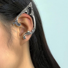 Silver Punk Fairy Ear Cuff Earring Dark Elf Ear Clip No Piercing Earrings For Women Goth Halloween Earcuff Jewelry Party
