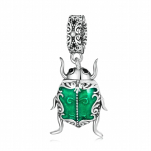 100% 925 Sterling Silver Beetle Elf Pendant Fit Female Bracelet & Bangle Unquie Animals Bead Girl Fine Jewelry DIY Making