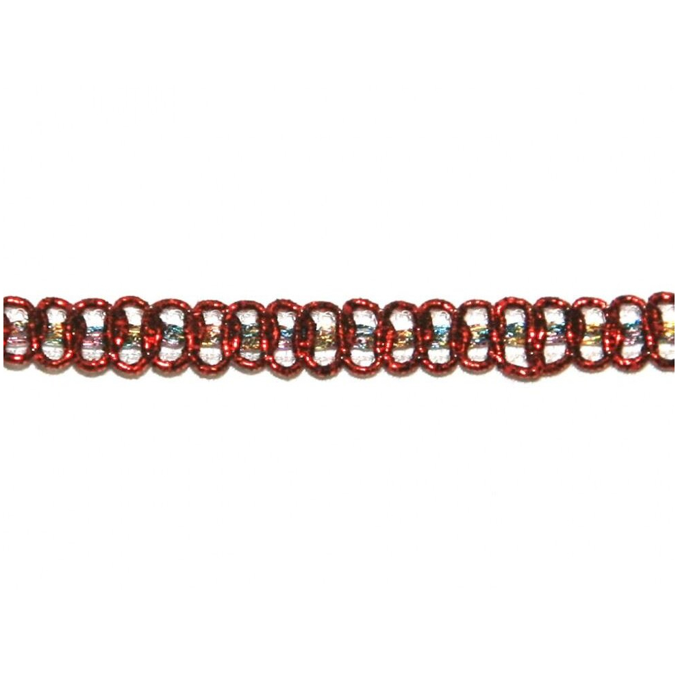 Essential Trimmings 5mm Fine Metallic Braid Trim Red - per metre-image-OPC-PCVSPJP-NEW