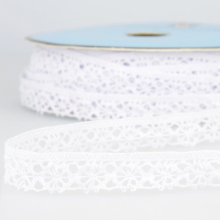 Stephanoise 25mm Coloured Lace Trim White - per metre