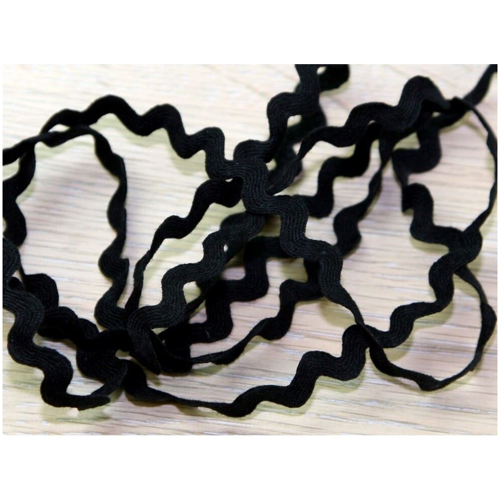 Prym 11mm Ric Rac Trim Black - per metre