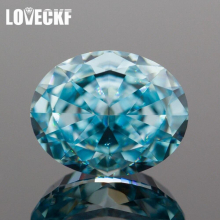 Light Aquamarine Oval Crushed Ice Cut Cubic Zirconia High Carbon Lab Diamond CZ 4K Cut 5A+ for Jewelry Making