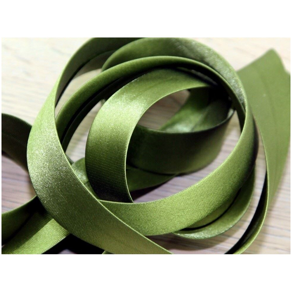 Prym 20Mm Duchesse Satin Bias Binding Tape Olive - Per Metre