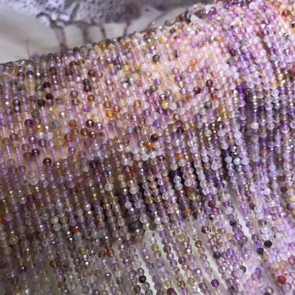 dream AMETHYST loose beads round faceted 2.6mm nature for making jewelry necklace 14inch-image-OPC-PCVSN5F-NEW