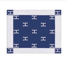 (Navy blue, 800 grams) Wool Cashmere Throw Plaid Blankets Sofa Bedding Shawl Xmas Gift