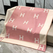 (Pink, 1400 grams) Wool Cashmere Throw Plaid Blankets Sofa Bedding Shawl Xmas Gift