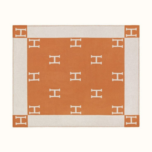 (Orange, 800 grams) Wool Cashmere Throw Plaid Blankets Sofa Bedding Shawl Xmas Gift