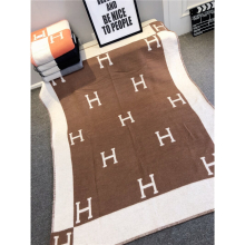 (Brown, 1400 grams) Wool Cashmere Throw Plaid Blankets Sofa Bedding Shawl Xmas Gift