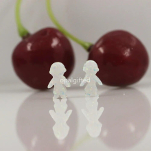 MOQ=2Pc Boy & Girl Opal Pendant Fire Blue/ Snow White/Pink/hot pink/blue Boy & Girl Shape Opal for necklace