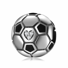 Creative football basketball sports beads hollow loose beads S925 sterling silver beads diy bracelet accessories