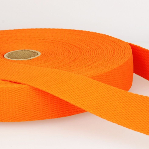 Stephanoise 25mm Cotton Webbing Orange - per metre