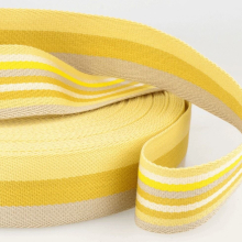 Stephanoise 40mm Double Sided Stripe Webbing Tape Yellows - per metre