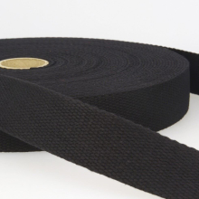 Stephanoise 30mm Cotton Webbing Black - per metre