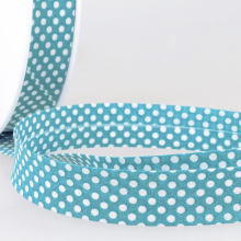 Stephanoise 20mm Dotty Bias Binding Tape Steel Blue - per metre