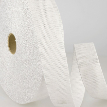Stephanoise 30mm Metallic Sparkle Webbing Tape White - per metre