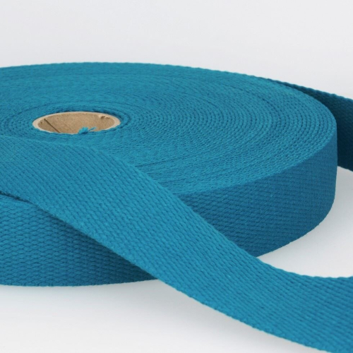 Stephanoise 40mm Cotton Webbing Teal Blue - per metre