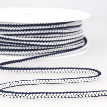 Stephanoise 4.5mm Round Knitted Cord Navy Blue White - per metre