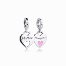 Double Heart Split Dangle Charms 925 Sterling Silver Beads for Women Fits Europe Bracelet DIY Jewelry Making Kralen Perlen