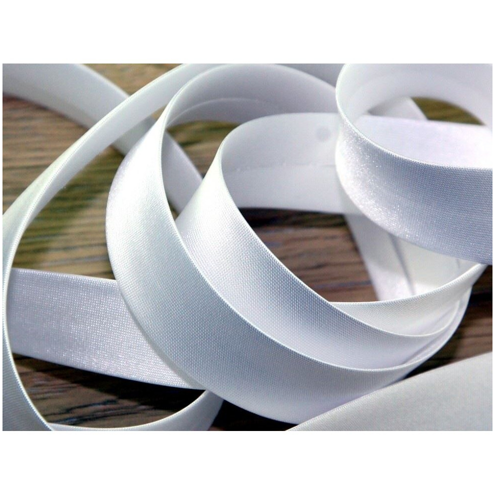 Prym 20Mm Duchesse Satin Bias Binding Tape White - Per Metre