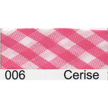 Essential Trimmings 15mm Gingham Bias Binding Tape Cerise - per metre