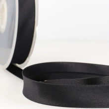 Stephanoise 20mm Satin Bias Binding Tape Black - per metre