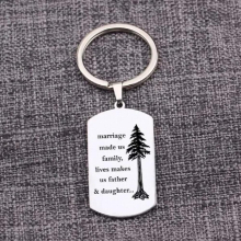 Stainless Steel Keychain Gift for Daddy Father In Law From Daughter: marriage us family,lives makes us father & daughter...