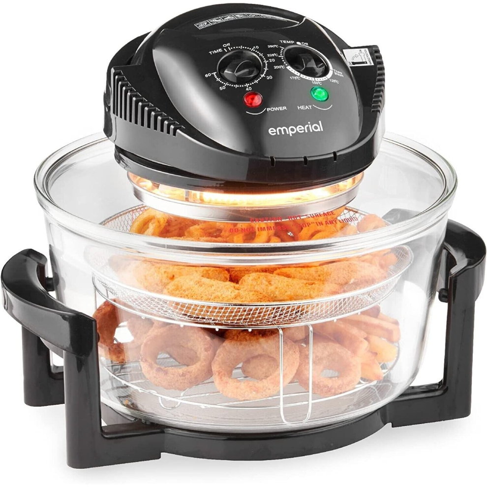 Emperial 17L Halogen Convection Oven Cooker Air Fryer with Extender Ring Black