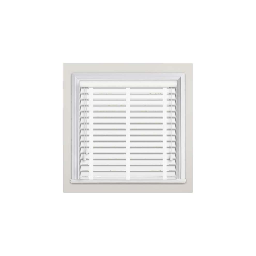 Sales Today Interior (105Cm, 213Cm) Fauxwood 50Mm Slats Venetian Tape Blinds White